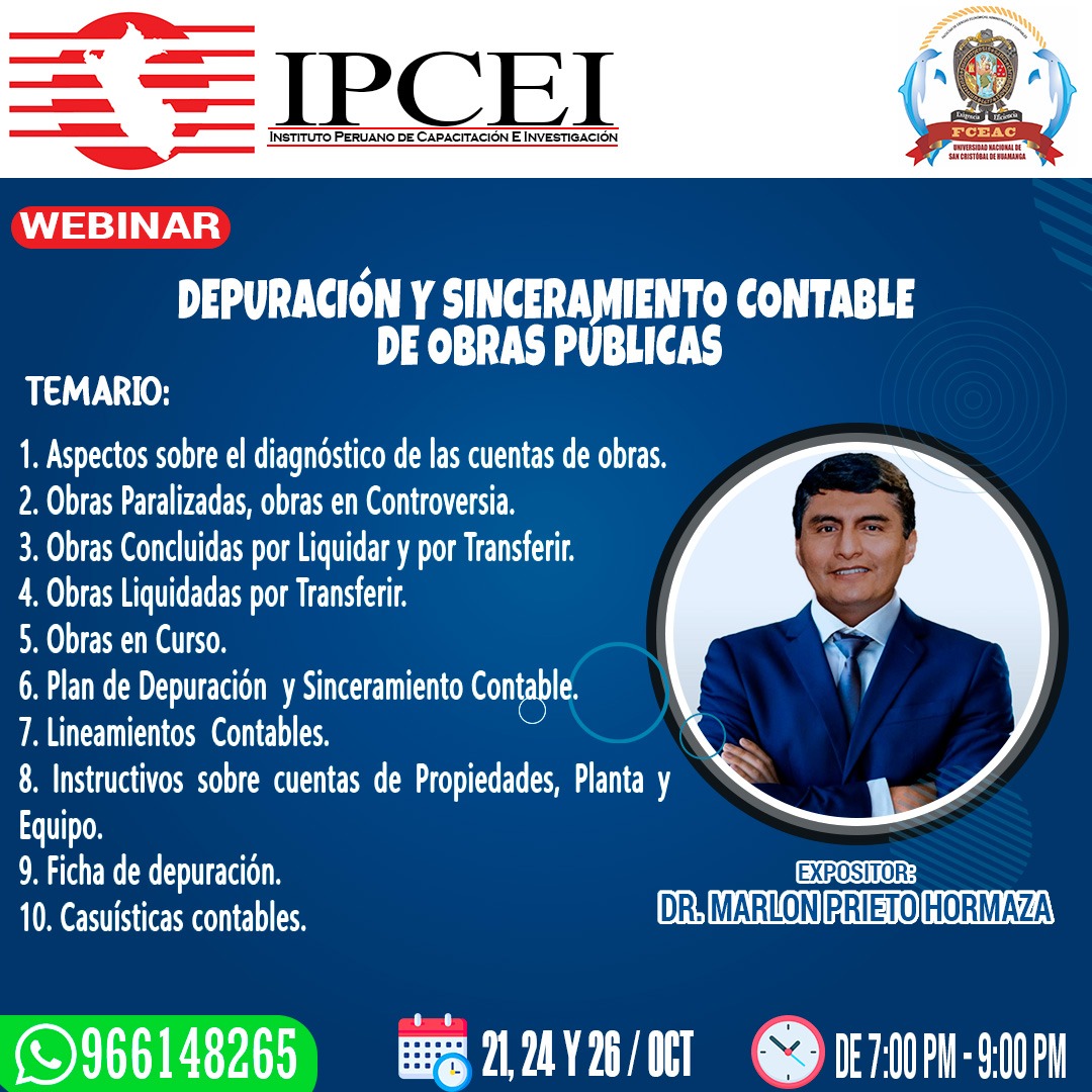 Curso de Especialización en Depuración y Sinceramiento Contable de Obras Públicas - 2022