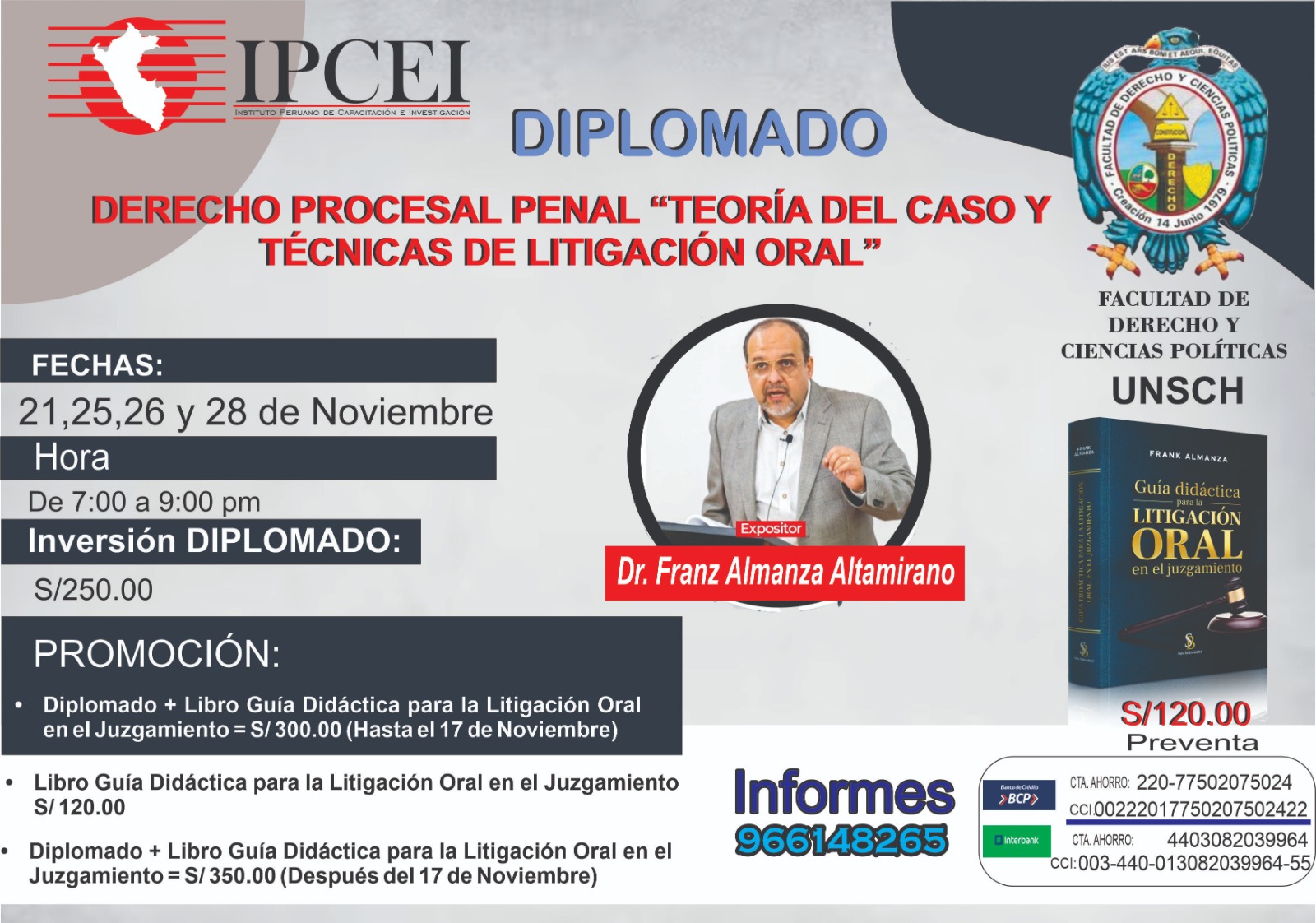 Diplomado en Derecho Procesal Penal "Teoría del caso y Técnicas de Litigación Oral" - 2024